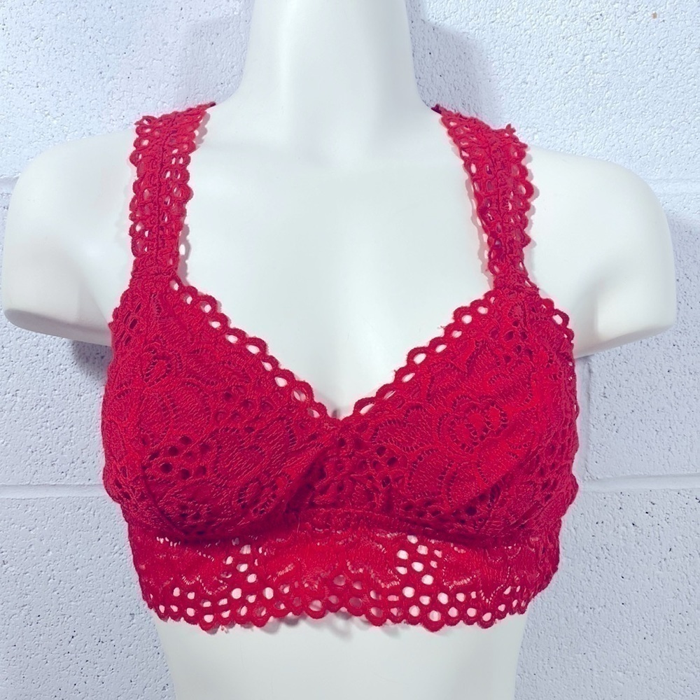 Aerie red lace bralette medium size​​​​​​​​​​​​​​​​​​